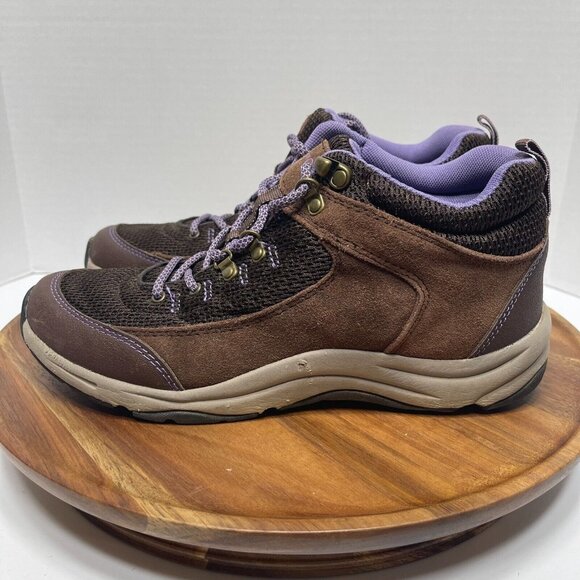 Vionic Cypress Brown Suede Purple Hiking Boot Sneaker Shoes Women's Size 8.5 - Picture 3 of 16